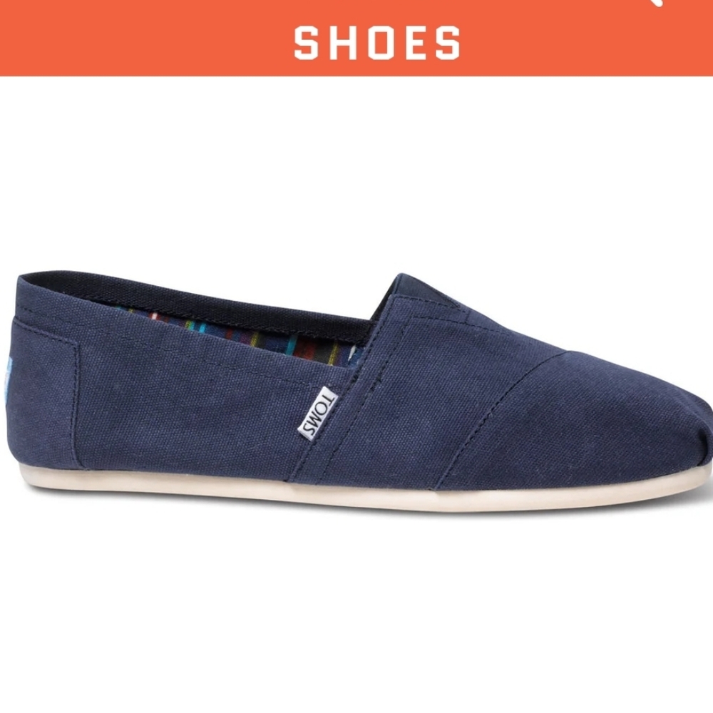 TOMS Navy Blue Slip-On Shoes Size 9